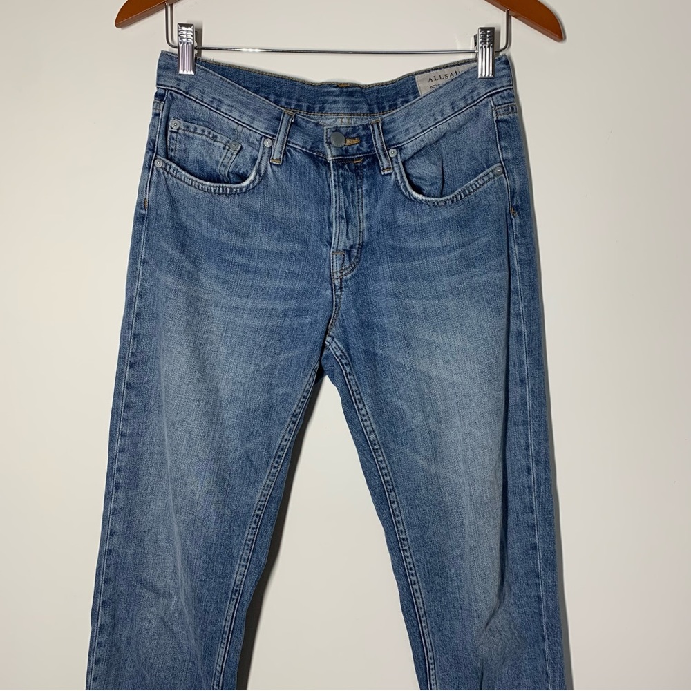 All Saints Frayed Raw Hem Denim Boyfriend Jeans Boys Jean Unpicked Size 26 - Picture 9 of 16